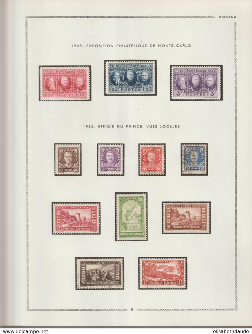 1885/1937 - MONACO - COLLECTION IMPORTANTE ! 12 FEUILLES MOC ! * / OBLITERES - MLH / Used - COTE > 2300 EUR !