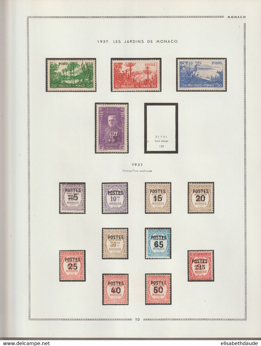 1885/1937 - MONACO - COLLECTION IMPORTANTE ! 12 FEUILLES MOC ! * / OBLITERES - MLH / Used - COTE > 2300 EUR !