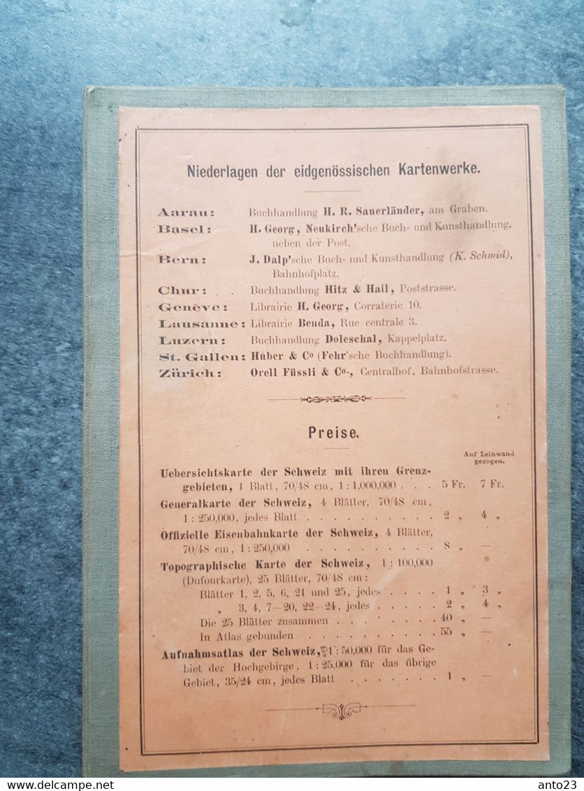 SCHWEIZ Carte Topographique De La SUISSE * General G.H. Dufour - Blatt 1 - 1881 - SUR TOILE - - Transporte