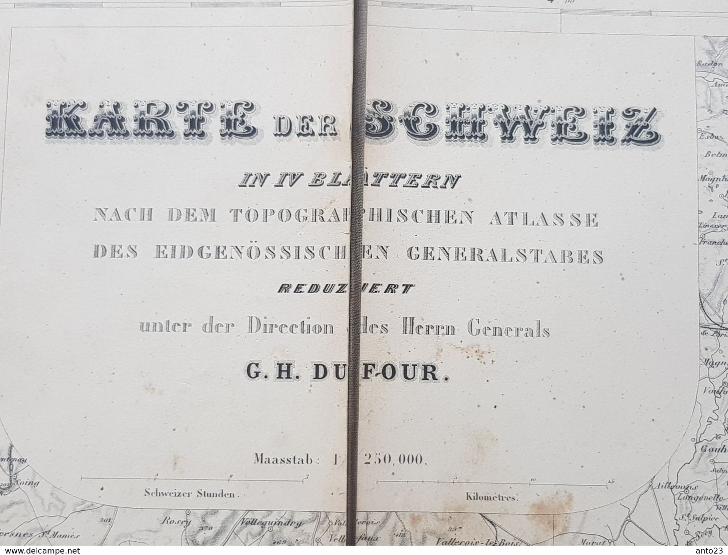 SCHWEIZ Carte Topographique De La SUISSE * General G.H. Dufour - Blatt 1 - 1881 - SUR TOILE - - Transports