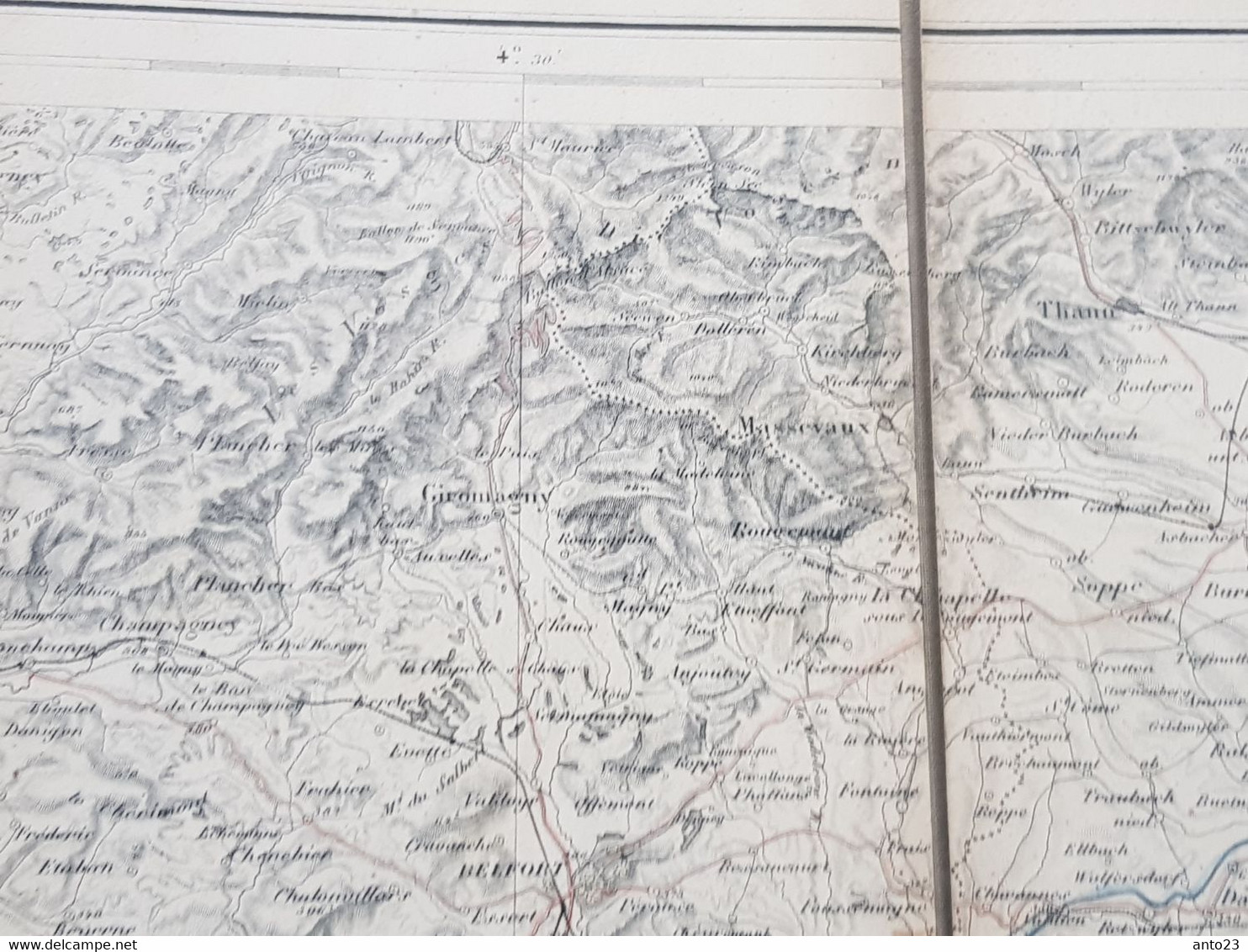 SCHWEIZ Carte topographique de la SUISSE * General G.H. Dufour - blatt 1 - 1881 - SUR TOILE -