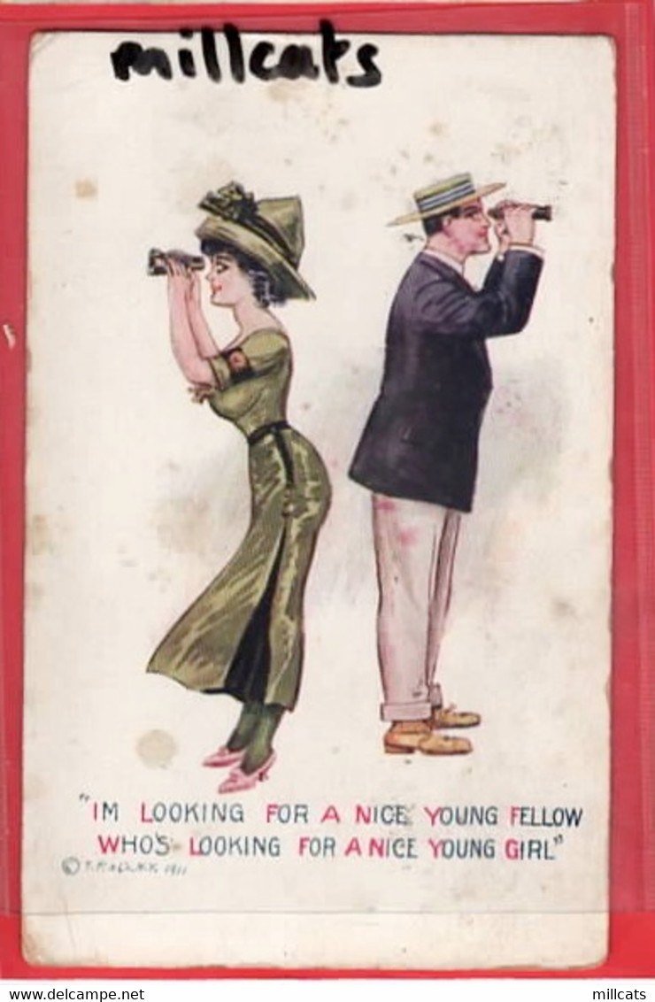 FASHION  COMIC HUMOUR     LOOKING   BINOCULARS    Pu 1913 - Mode