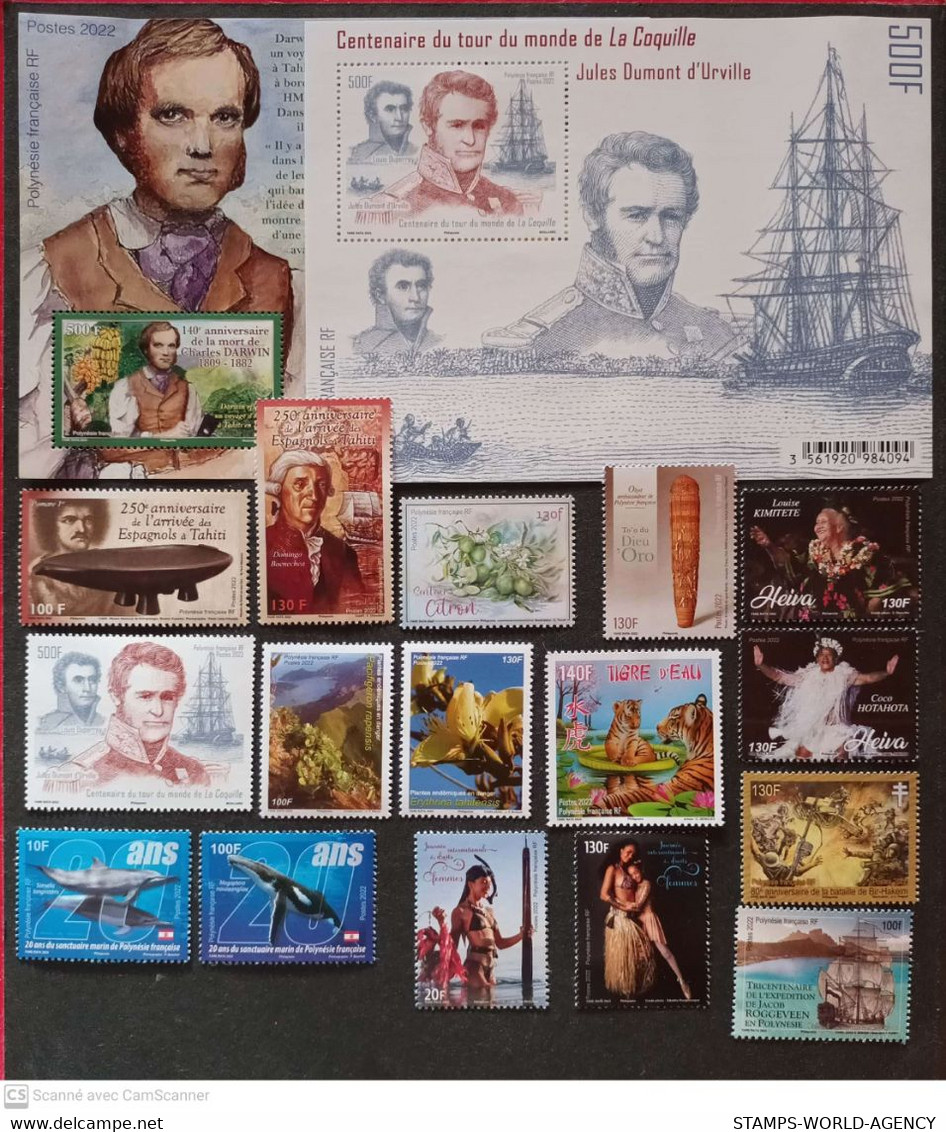 2022 YEAR - FRENCH POLYNESIA - YEAR PACK Complet Sets       MNH** - Années Complètes