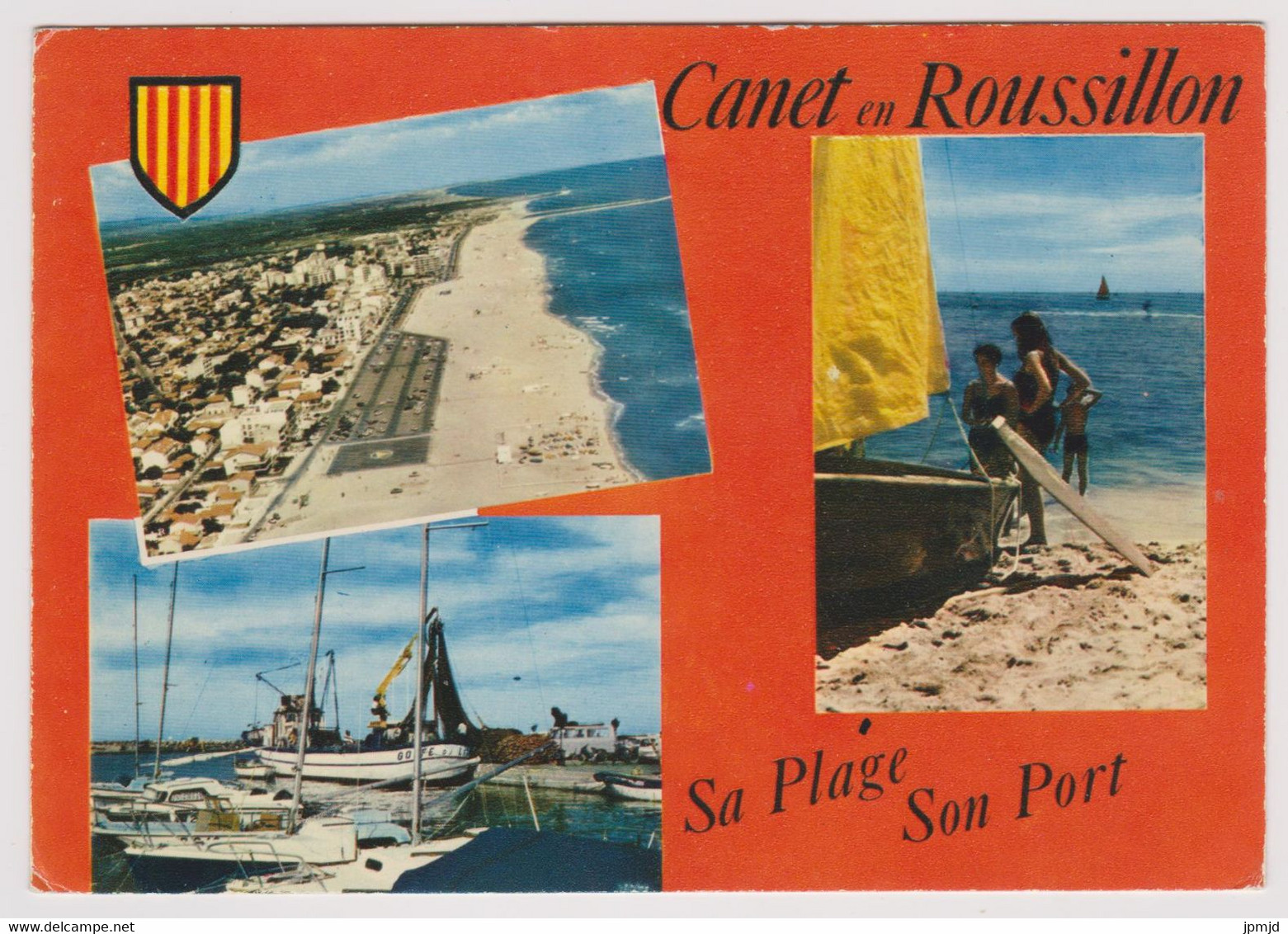 66 - Canet En Roussillon - Plage Radieuse - Multi Vues Sa Plage Son Port -Ed. Théojac N° 51 - Tampon Canet 1974 - Canet En Roussillon