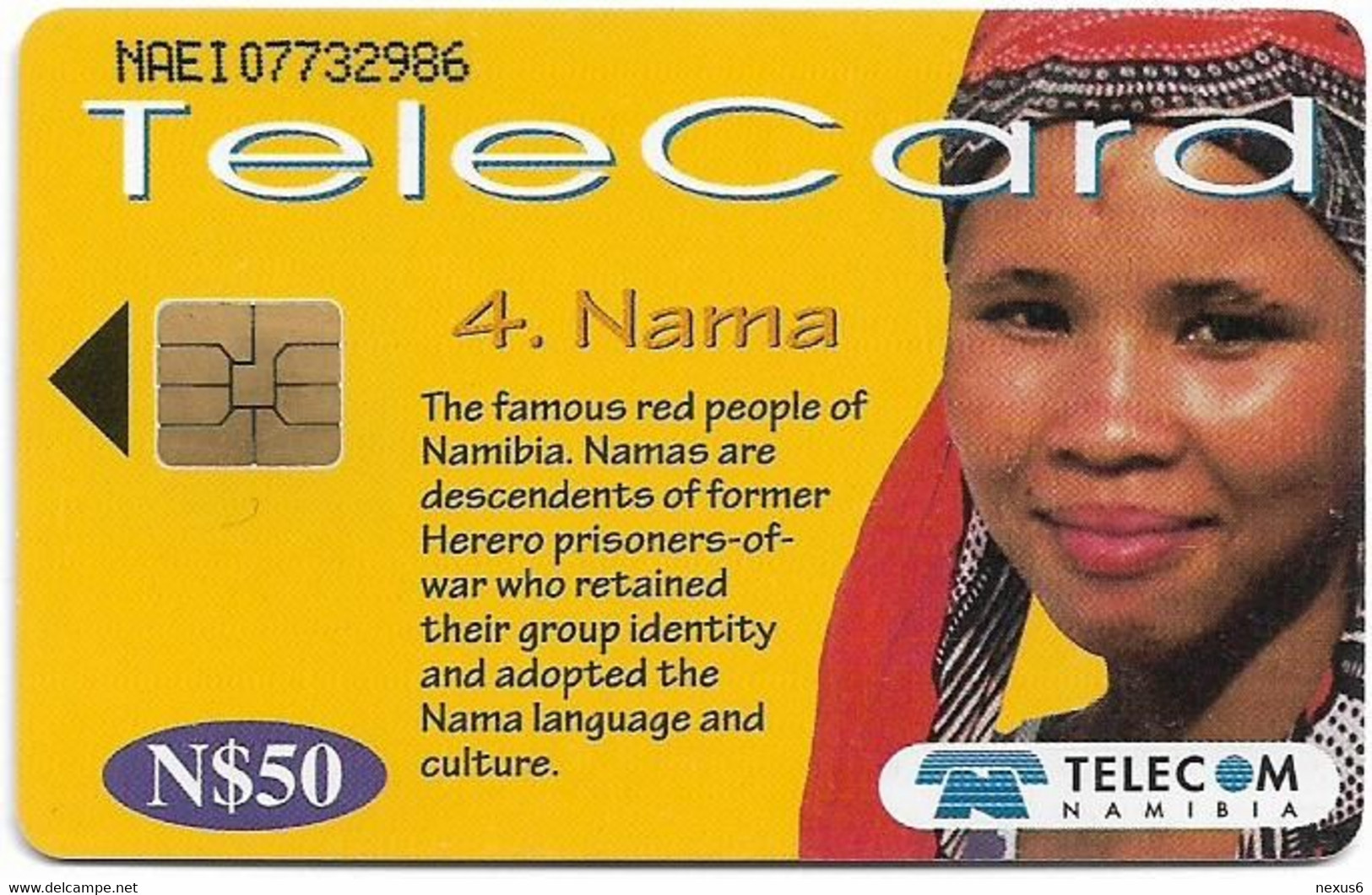 Namibia - Telecom Namibia - Ethnic Tribes - Nama, 01.1999, 50$, Used - Namibie