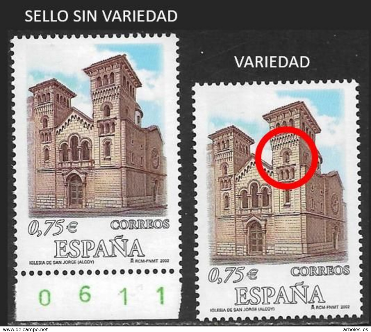 IGLESIA SAN JORGE - AÑO 2002 - Nº EDIFIL 3951ec - VARIEDAD - Variedades & Curiosidades