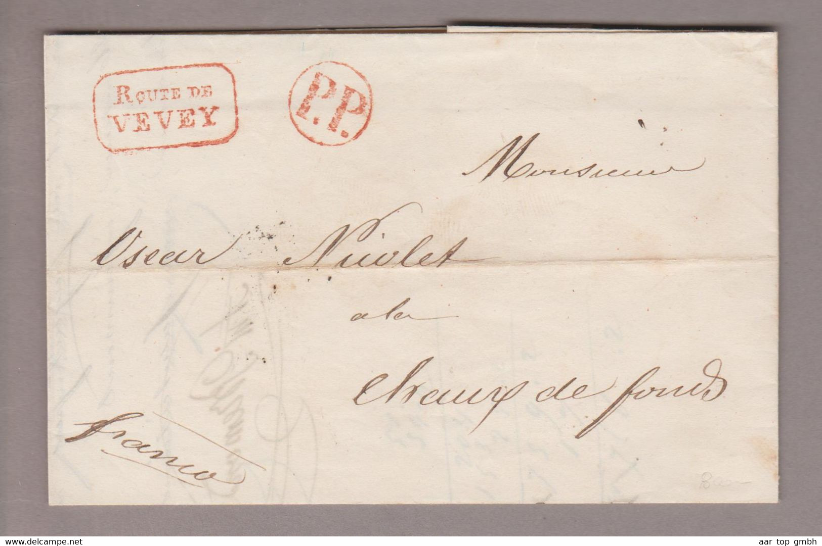 CH Heimat NE Rte De Vevey Verreries 1848-05-04 Franco-Brief Nach Chaux-de-Fonds - 1843-1852 Federal & Cantonal Stamps