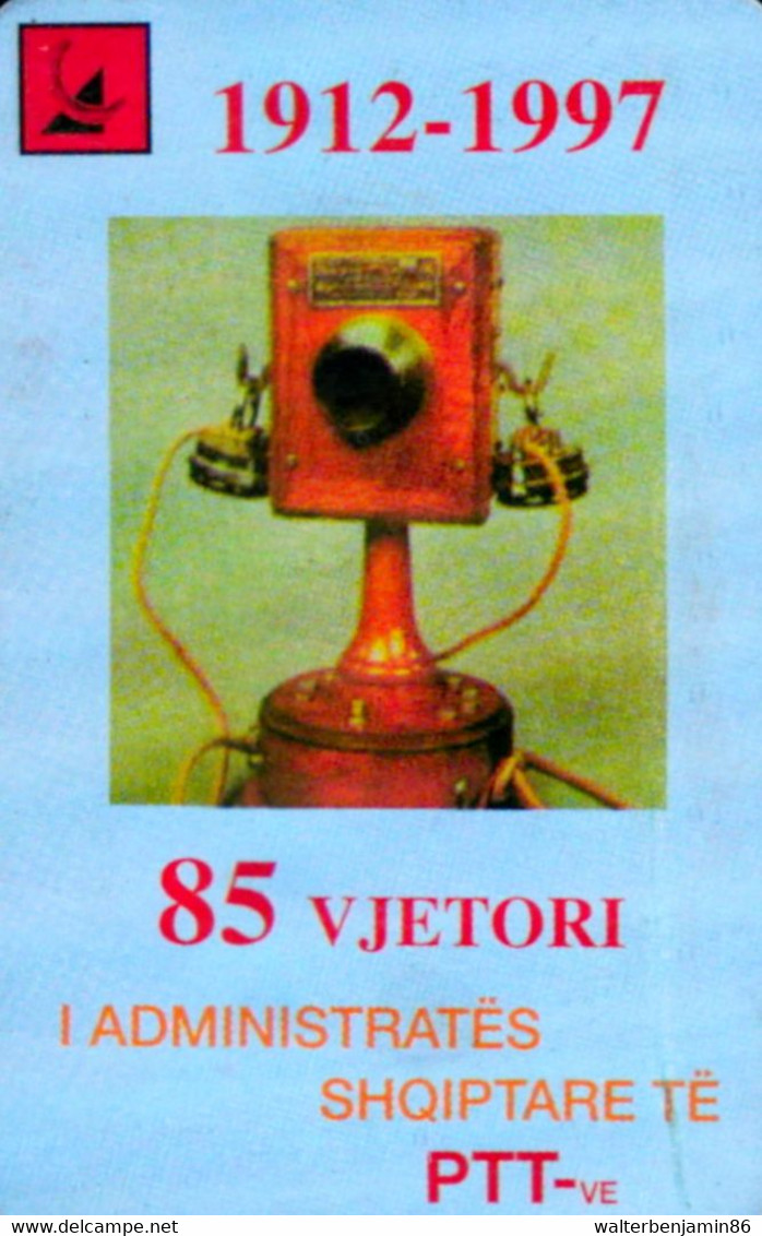 SCHEDA PHONECARD ALBANIA 85 YEARS PTT 50 U UNIT STAMPS, TELEPHONES - Albania