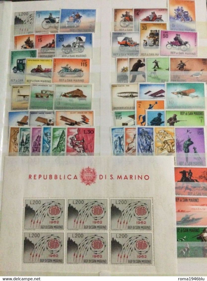 SAN MARINO 1962 ANNATA COMPLETA + 1 FOGLIETTO ** MNH - Années Complètes