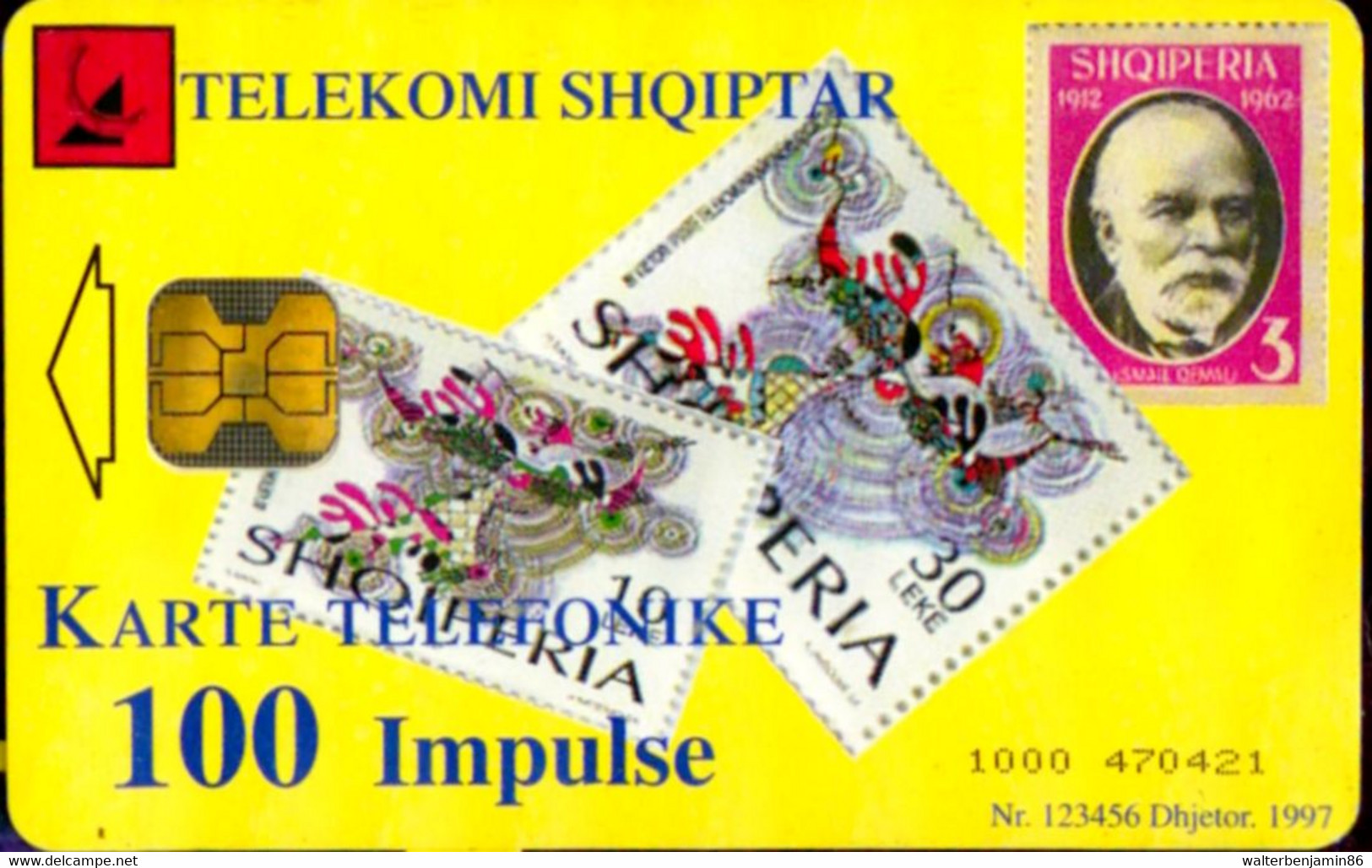 SCHEDA PHONECARD ALBANIA 85 YEARS PTT 100 U UNIT STAMPS, TELEPHONES - Albanië