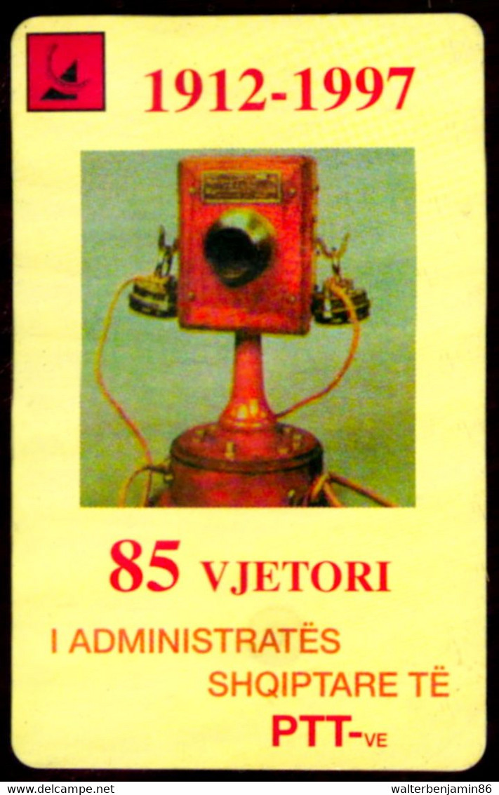 SCHEDA PHONECARD ALBANIA 85 YEARS PTT 100 U UNIT STAMPS, TELEPHONES - Albania