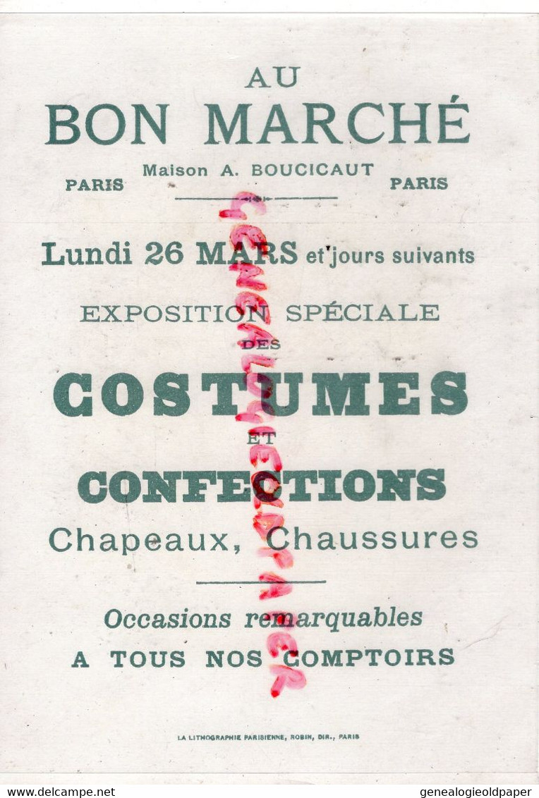 CHROMO AU BON MARCHE - BARBE BLEUE - MAISON ARISTIDE BRIAND PARIS -LUNDI 26 MARS EXPOSITION COSTUMES CHAUSSURES CHAPEAU - Au Bon Marché