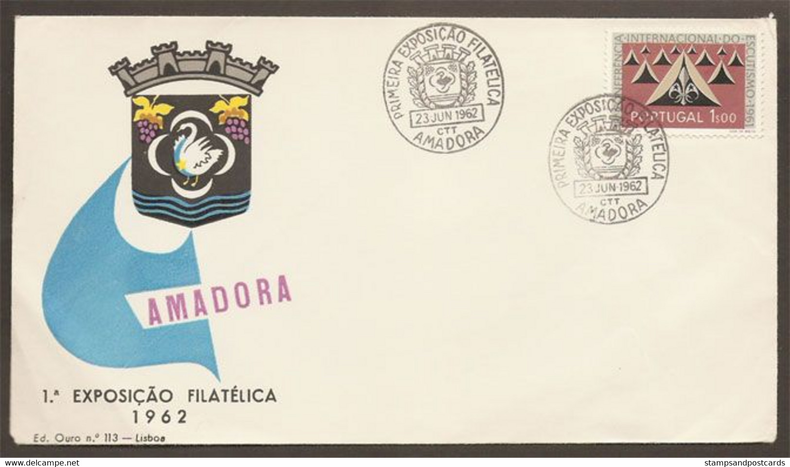 Portugal Cachet Commémoratif  Expo Philatelique Amadora Oeiras 1962 Event Postmark Stamp Expo - Flammes & Oblitérations