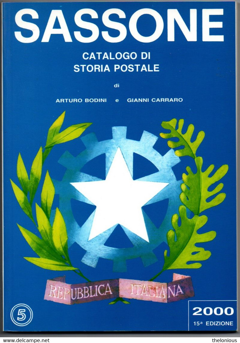 # SASSONE - CATALOGO DI STORIA POSTALE - 2000 (PERFETTO) - Italie