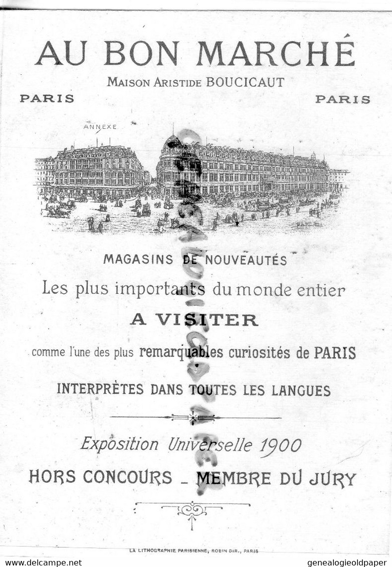 CHROMO AU BON MARCHE - BARBE BLEUE - MAISON ARISTIDE BRIAND PARIS - EXPOSITION UNIVERSELLE 1900 - Au Bon Marché