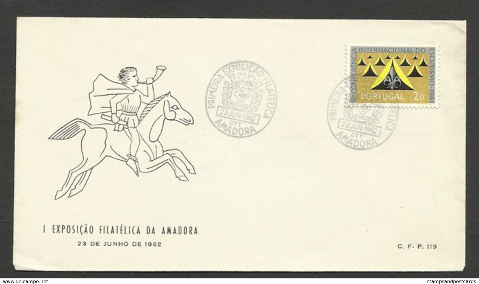 Portugal Cachet Commémoratif  Expo Philatelique Amadora 1962 Event Postmark Stamp Expo - Postal Logo & Postmarks