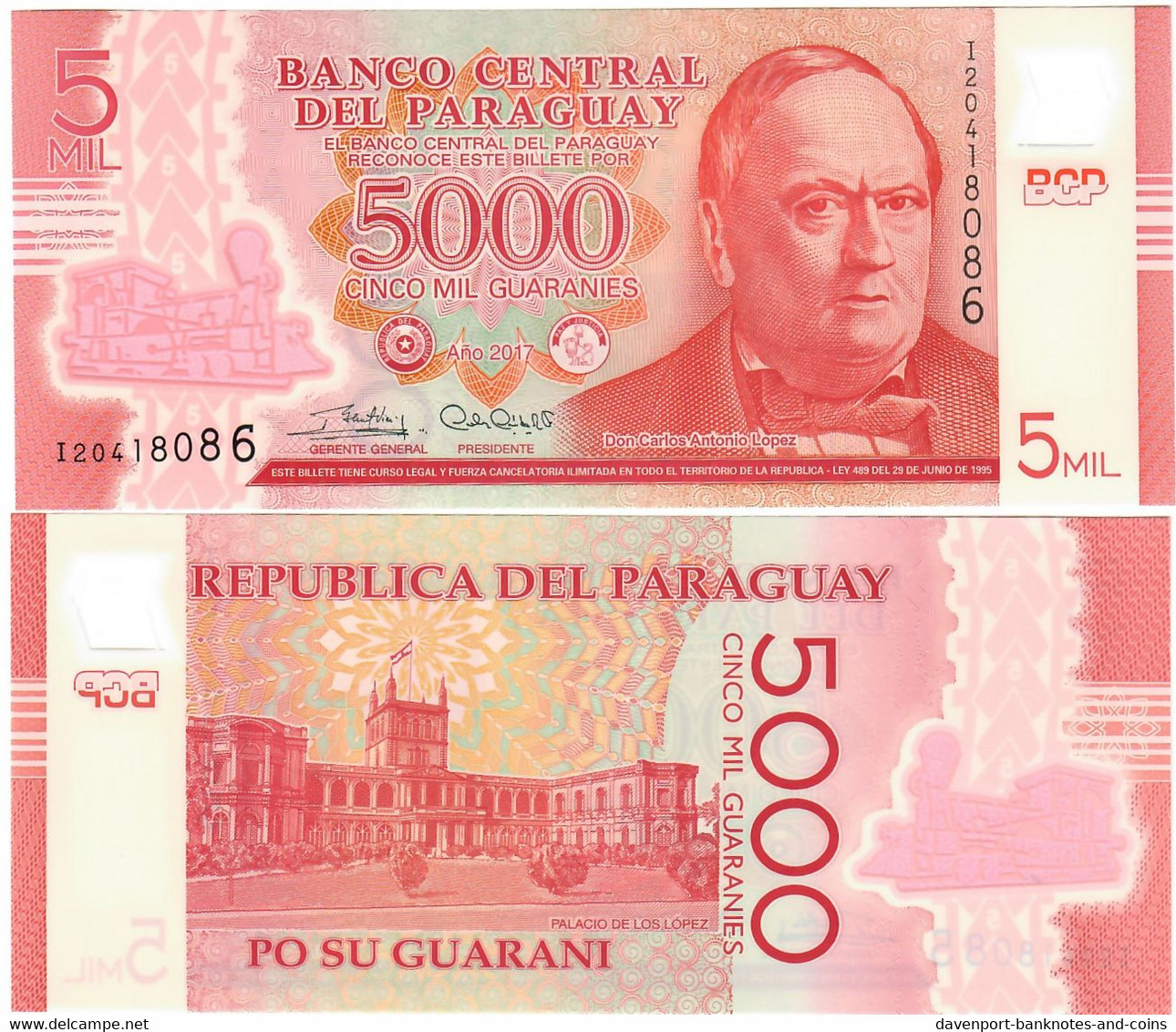 Paraguay 5000 Guaranies 2017 UNC - Paraguay