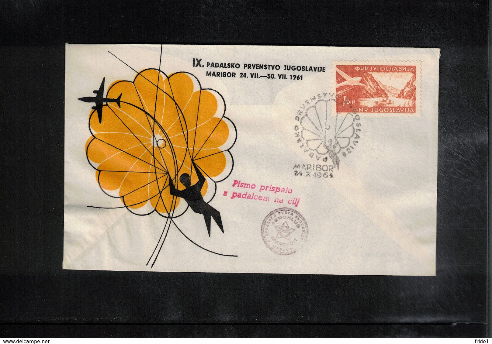 Jugoslawien / Yugoslavia 1964 IX.Yugoslavian Parachuting Championship Maribor Interesting Cover Delivered By Parachutist - Fallschirmspringen