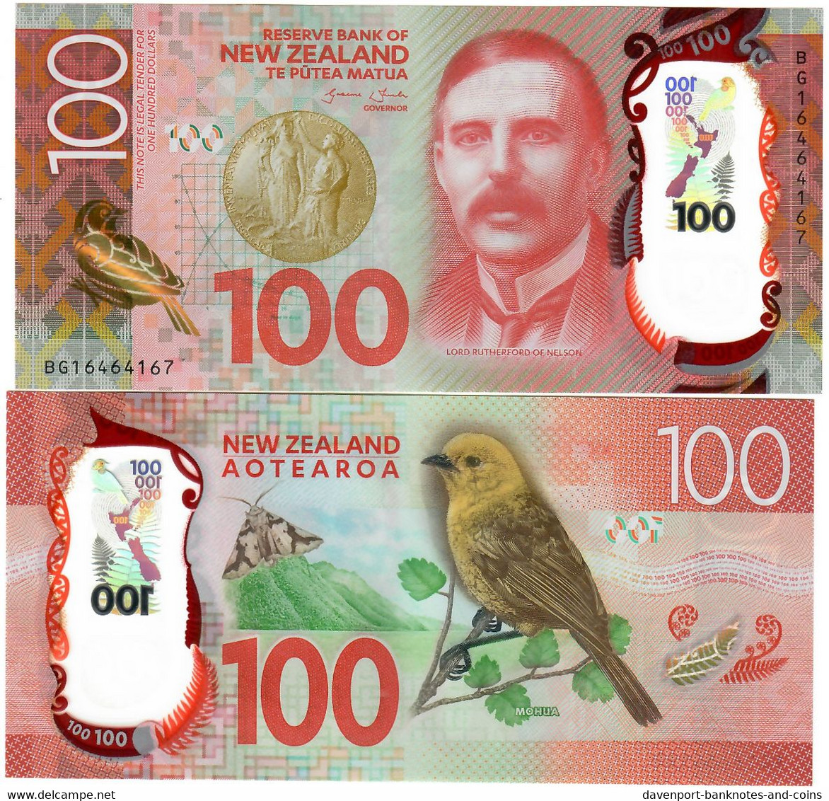 New Zealand 100 Dollars 2016 UNC "Wheeler" - Nueva Zelandía