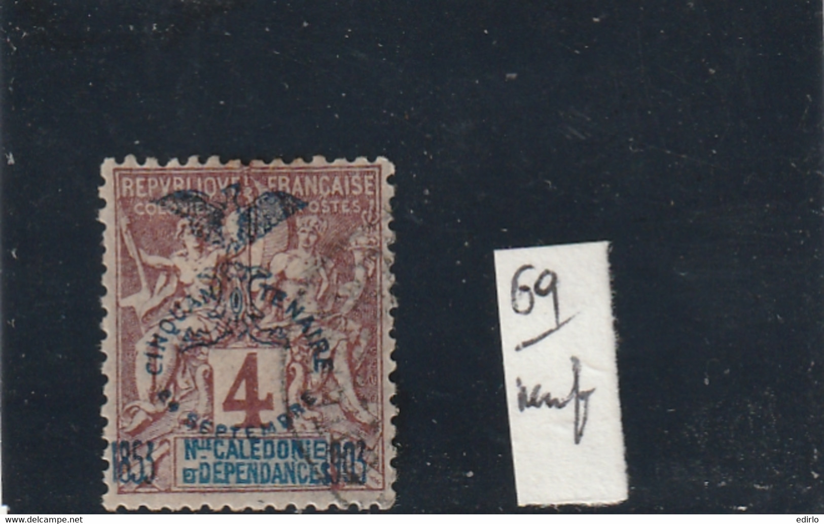 ///  FRANCE  ///    Nouvelle Calédonie N°  69 Surcharge Cinquantenaire Oblitéré - Used Stamps