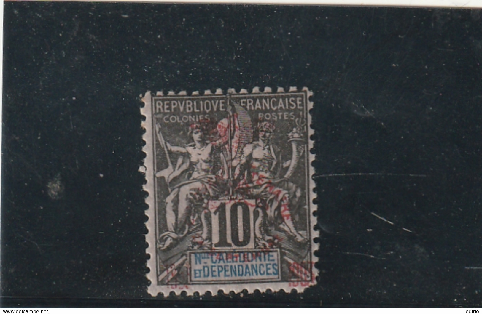 ///  FRANCE  ///    Nouvelle Calédonie N°  72  Noir 10cts S Rouge - Usati