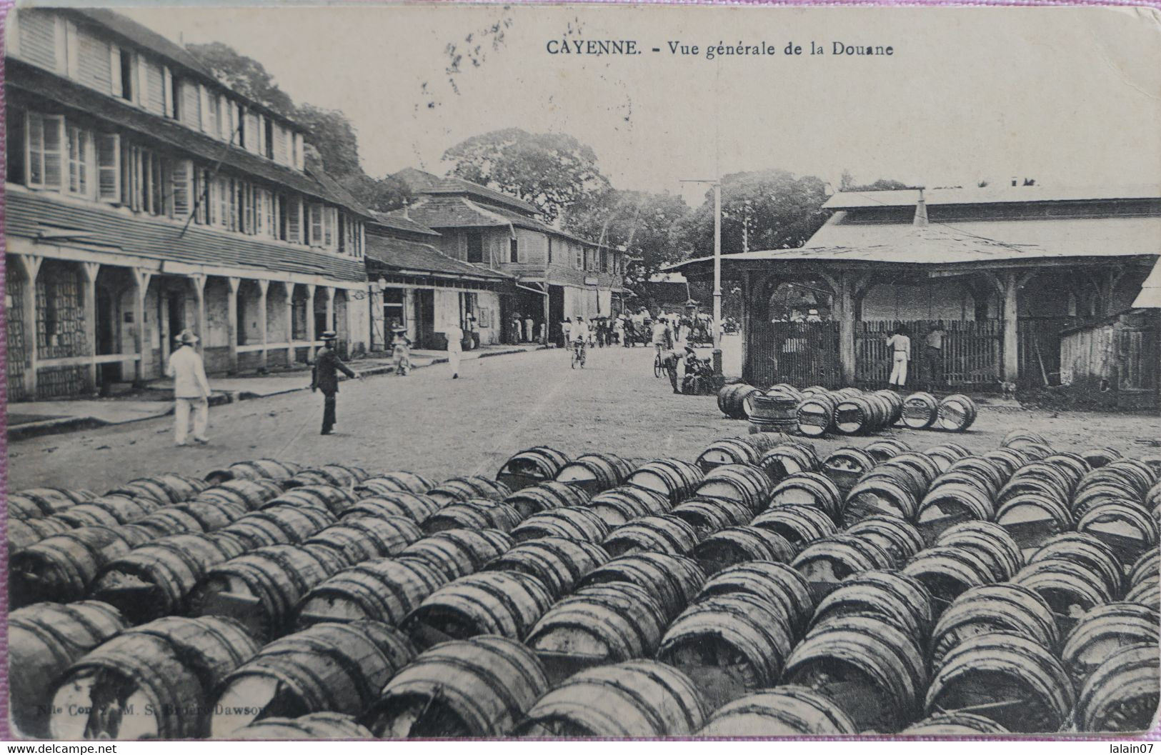 C. P. A. : GUYANE : CAYENNE : Vue Générale De La Douane,1916, Cachet Bureau De Recrutement De La Martinique, Commandant - Cayenne