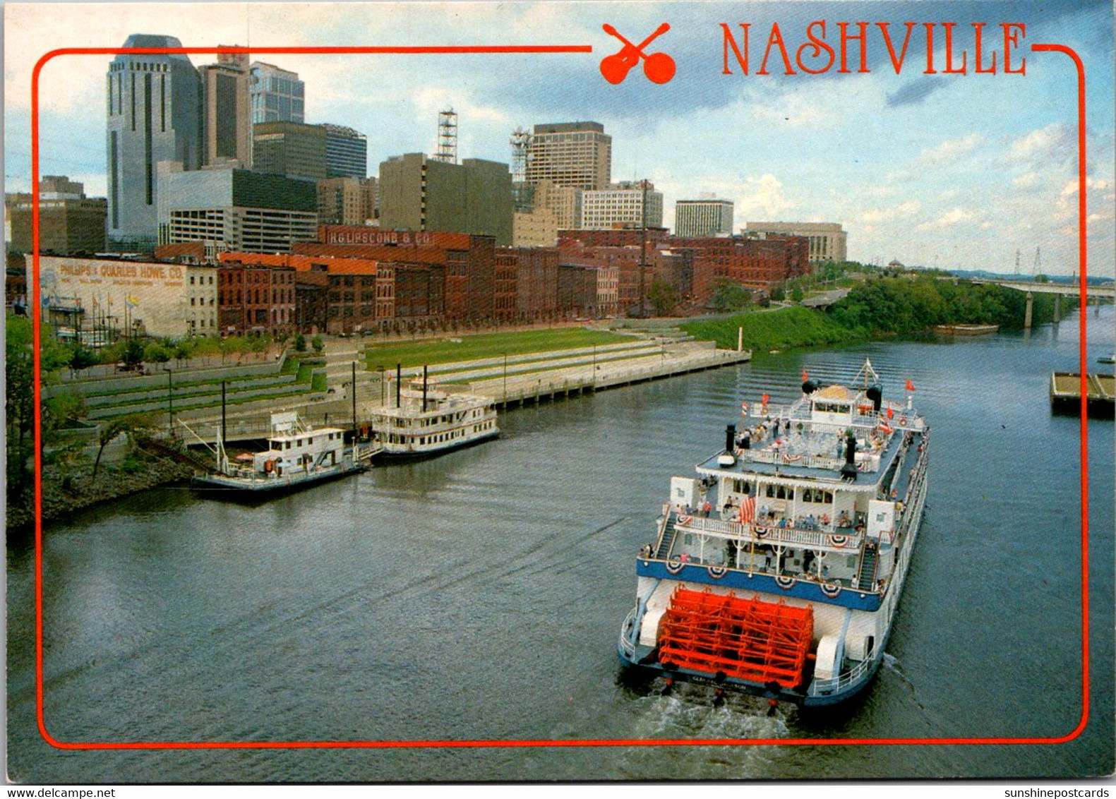 Tennessee Nashville Skyline With Paddle Wheeler On Cumberland River - Nashville