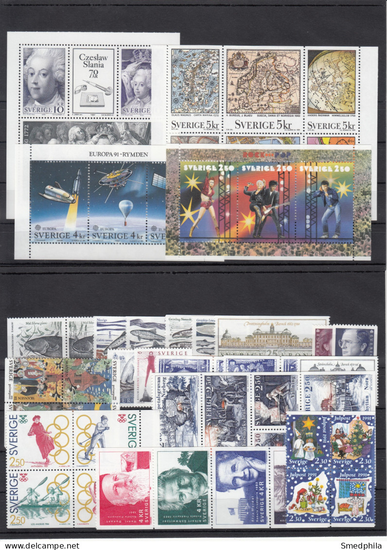 Sweden 1991 - Full Year MNH ** - Komplette Jahrgänge