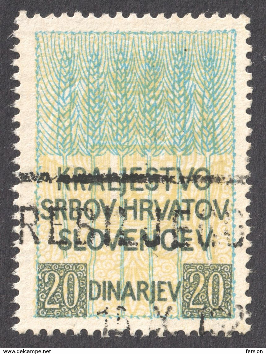 " KraljeSTVO " Type / 1920 Yugoslavia SHS Slovenia Croatia - Revenue Judaical Fiscal Tax Stamp - Used - 20 Din - Dienstzegels