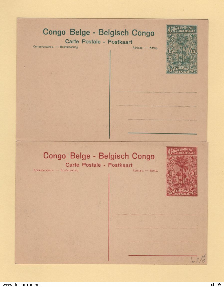 Congo Belge - 2 Entiers Postaux Neufs - Entiers Postaux