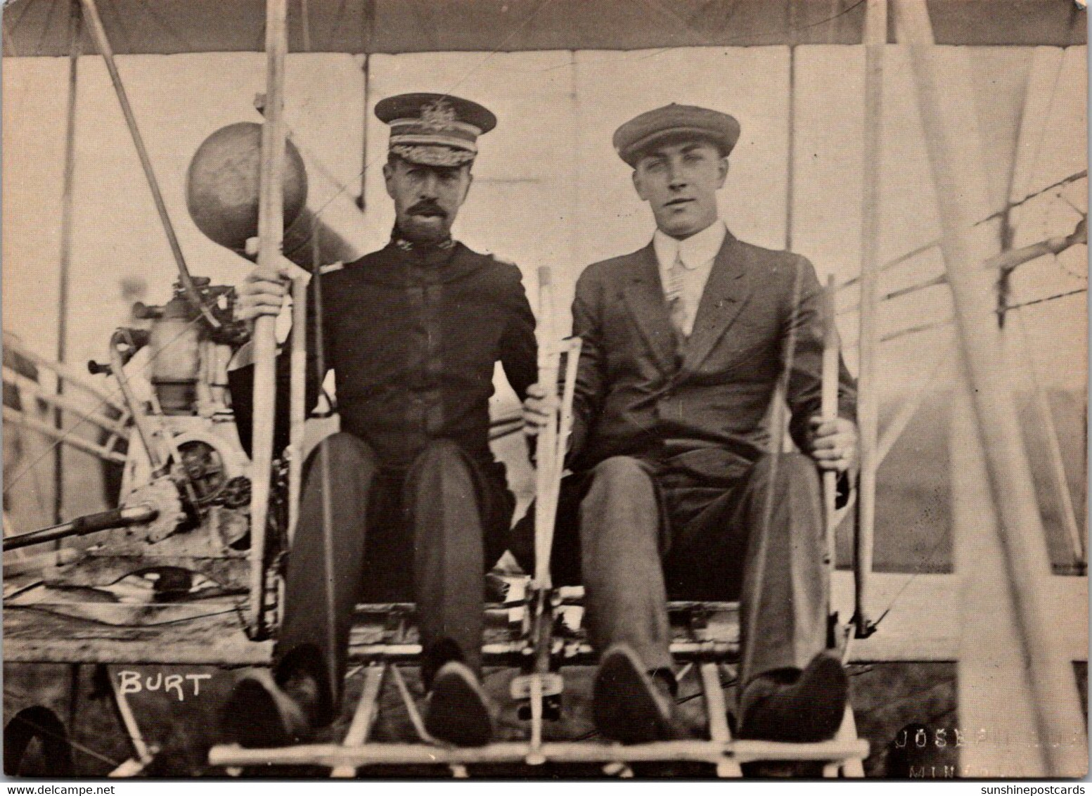 New York Long Island Garden City General Cornelius Vanderbilt And George Beatty In Wright Plane Circa 1910 - Long Island