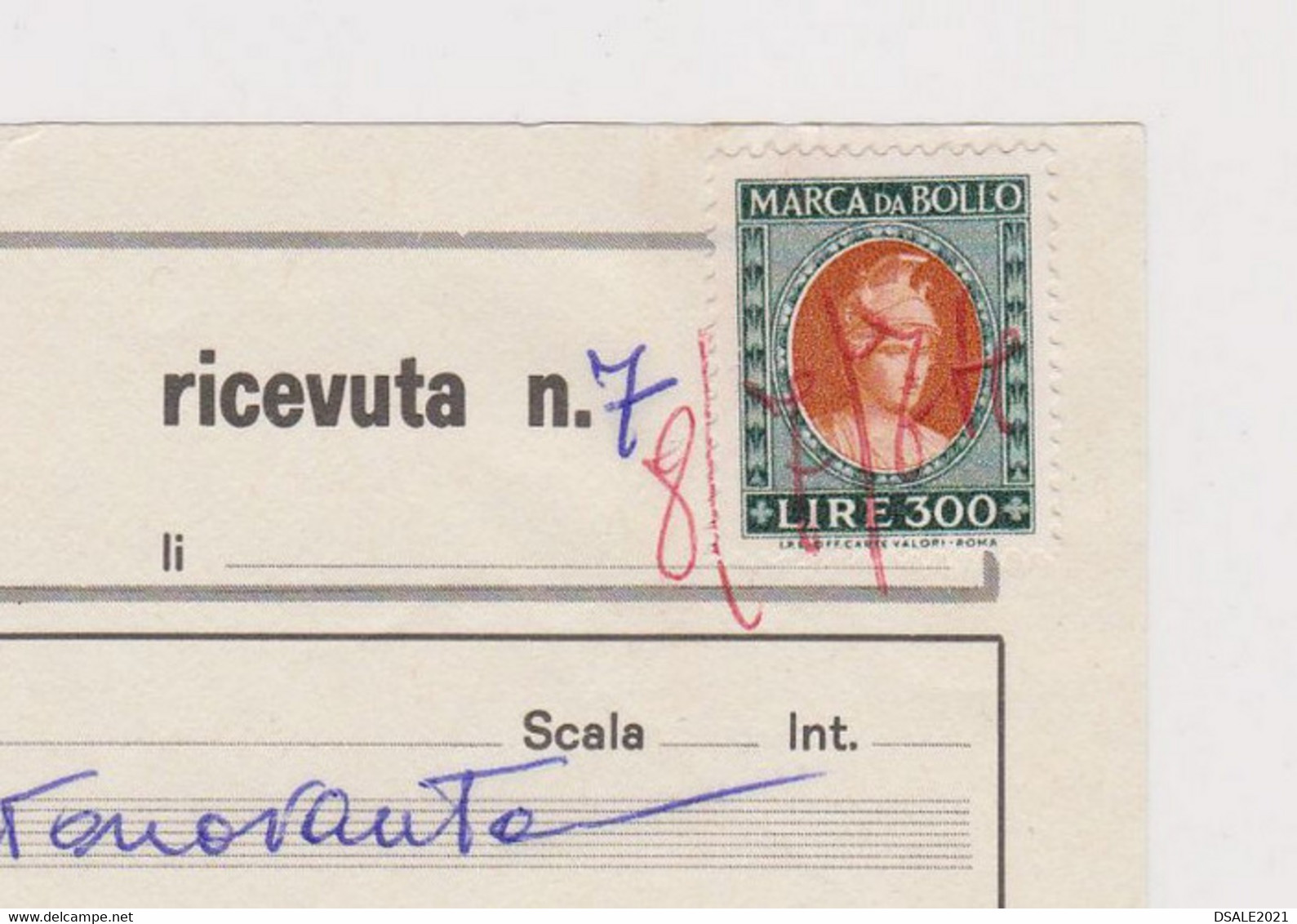 Italy Receipt Bill 1978 Italian 300Lire Marca Da Bollo, Revenue Fiscal Stamps, Ricevute Di Condominio (39512) - Revenue Stamps