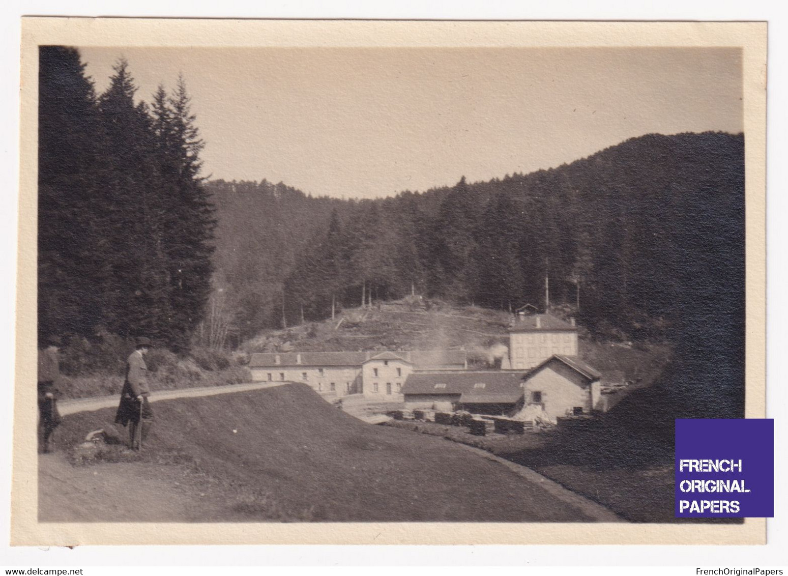 Scierie Et Château Pot De Vin - Rare Petite Photo 1924 8x5,5cm Massif Des Vosges Env. Cirey Val Et Chatillon A86-26 - Lugares