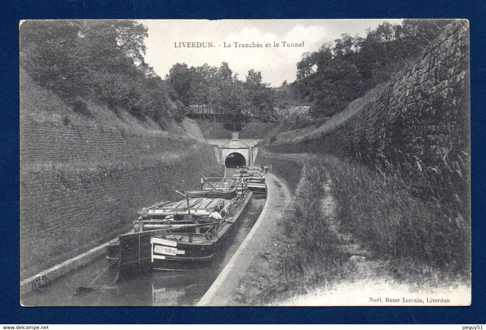 54. Liverdun. La Tranchée Et Le Tunnel. Péniche " Narval". Chemin De Halage Et Chevaux. 1906 - Liverdun