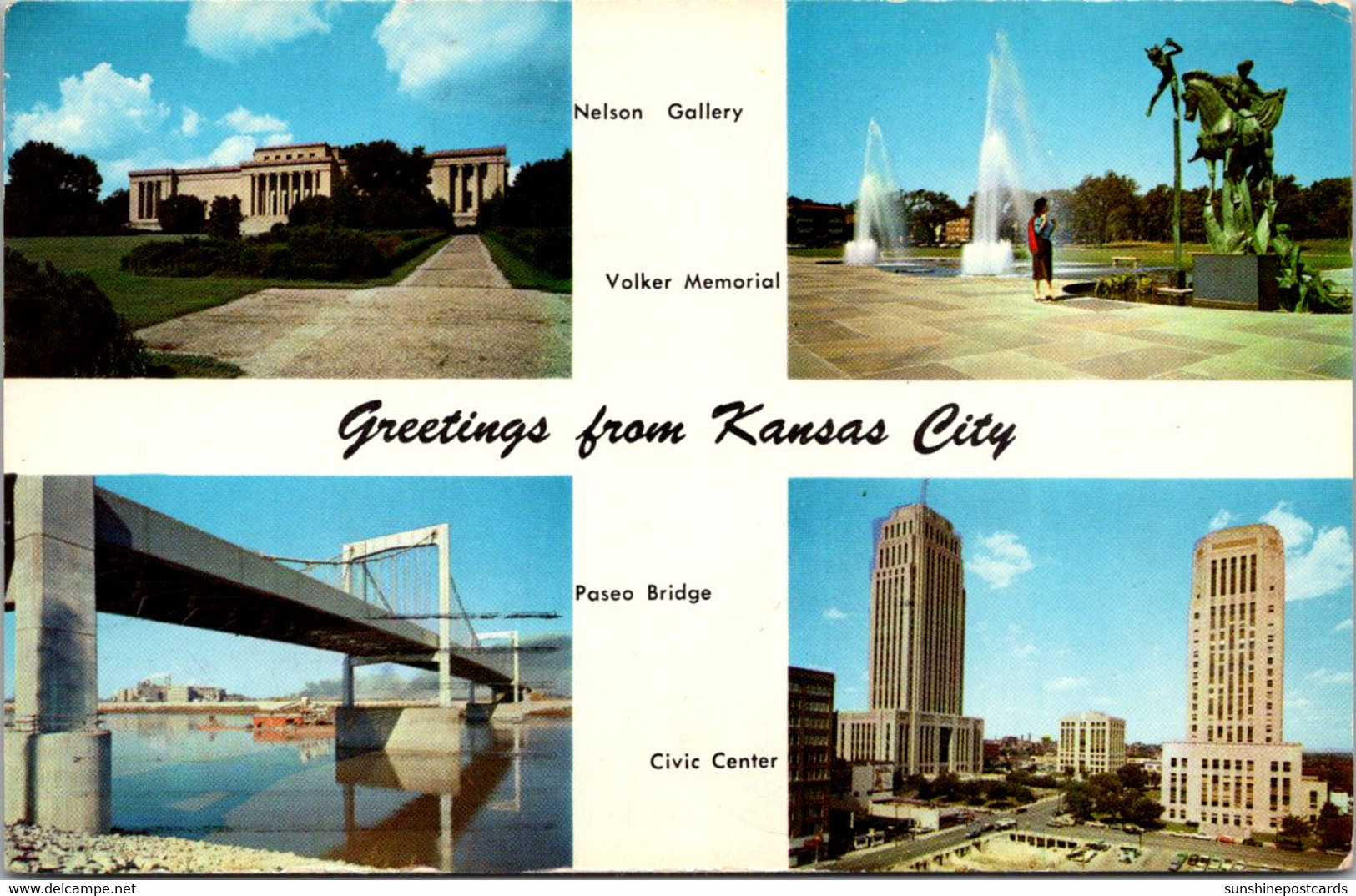 Missouri Kansas City Greetings Showing Nelson Gallery Volker Memorial Paseo Bridge And Civic Center 1961 - Kansas City – Missouri