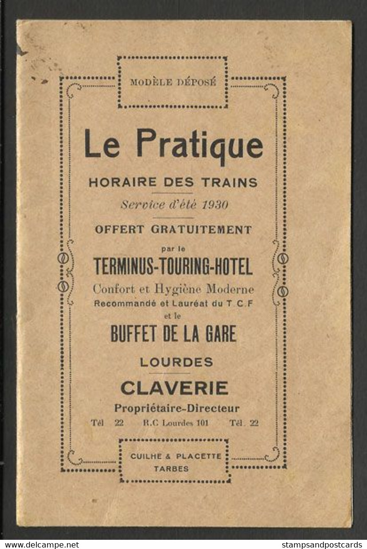 France Horaire Des Trains Lourdes été 1930 - Europa