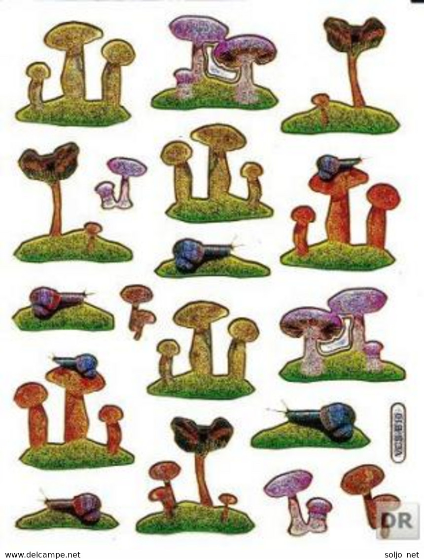 Pilze Pfiifer Aufkleber Metallic Look / Mushroom Sticker 1 Sheet - Scrapbooking