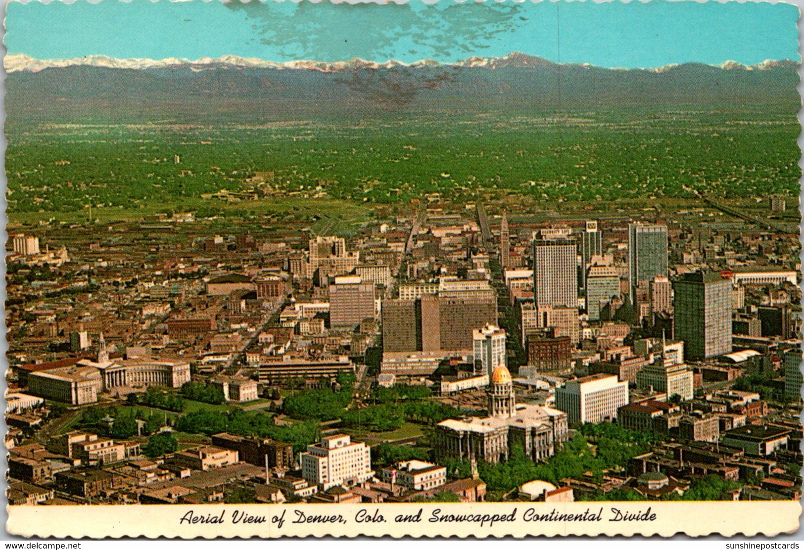 Colorado Denver Aerial View With Snowcapped Continental Divide - Denver