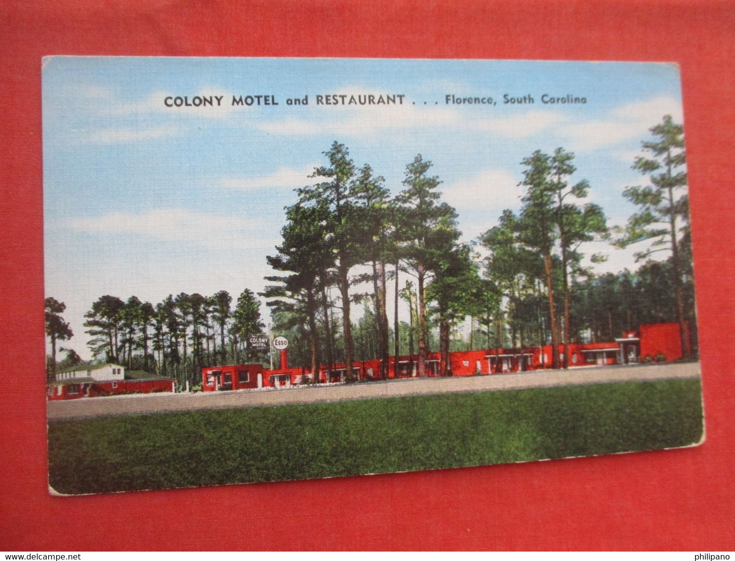 Esso Gas Pumps Colony Motel & Restaurant.    Florence - South Carolina > Florence   Ref. 5889 - Florence