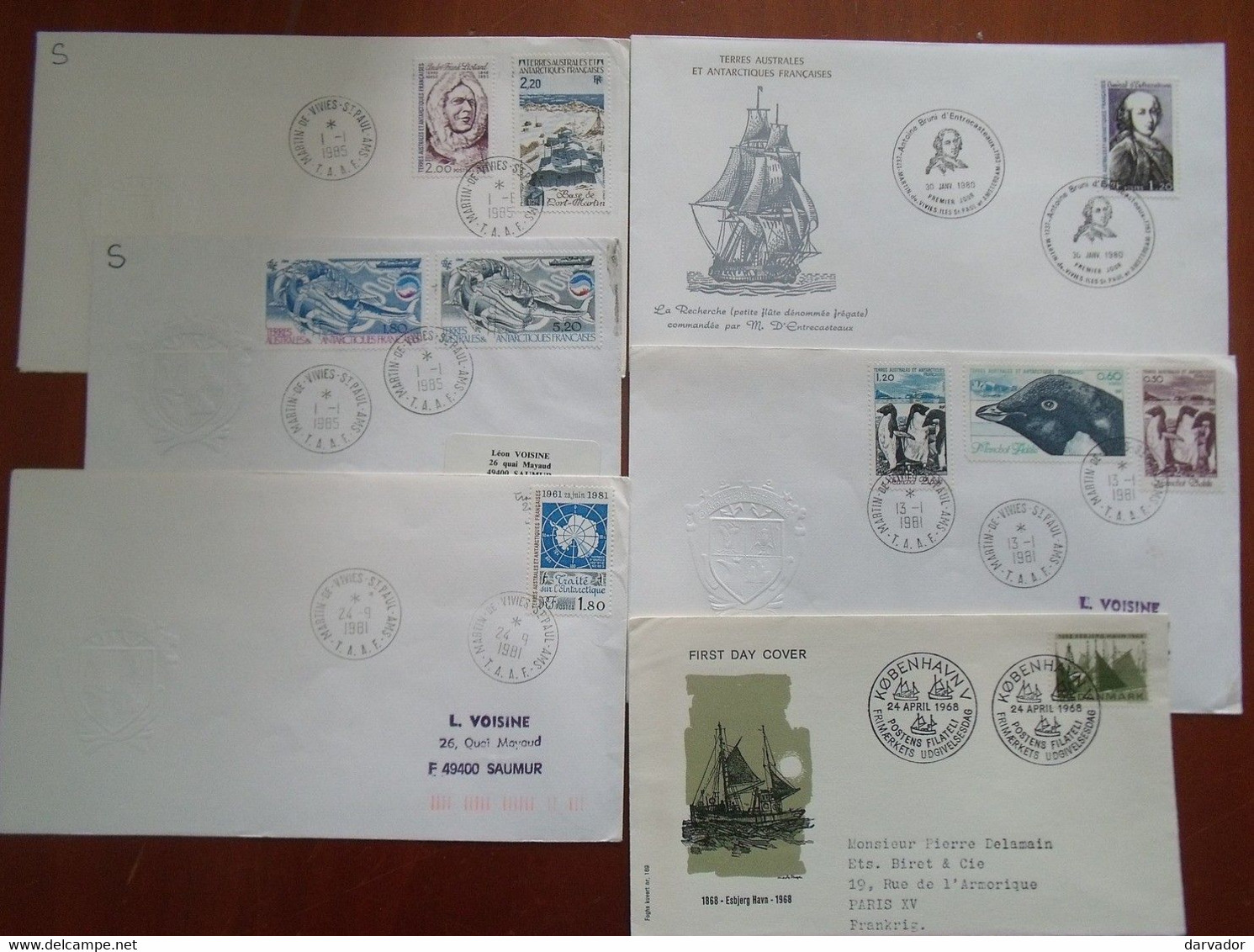 TAAF / TC19 / LOT De 5 Enveloppes + 1 Des TERRES AUSTRALES ANTARTIQUES FRANCAISES - Collections, Lots & Series