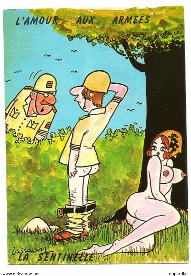 Illustrateur LASSALVY -- L'Amour Aux Armées : Série Complète De 7 Cartes,  (humour Grivois Militaire, Sexe, Nus). - Lassalvy