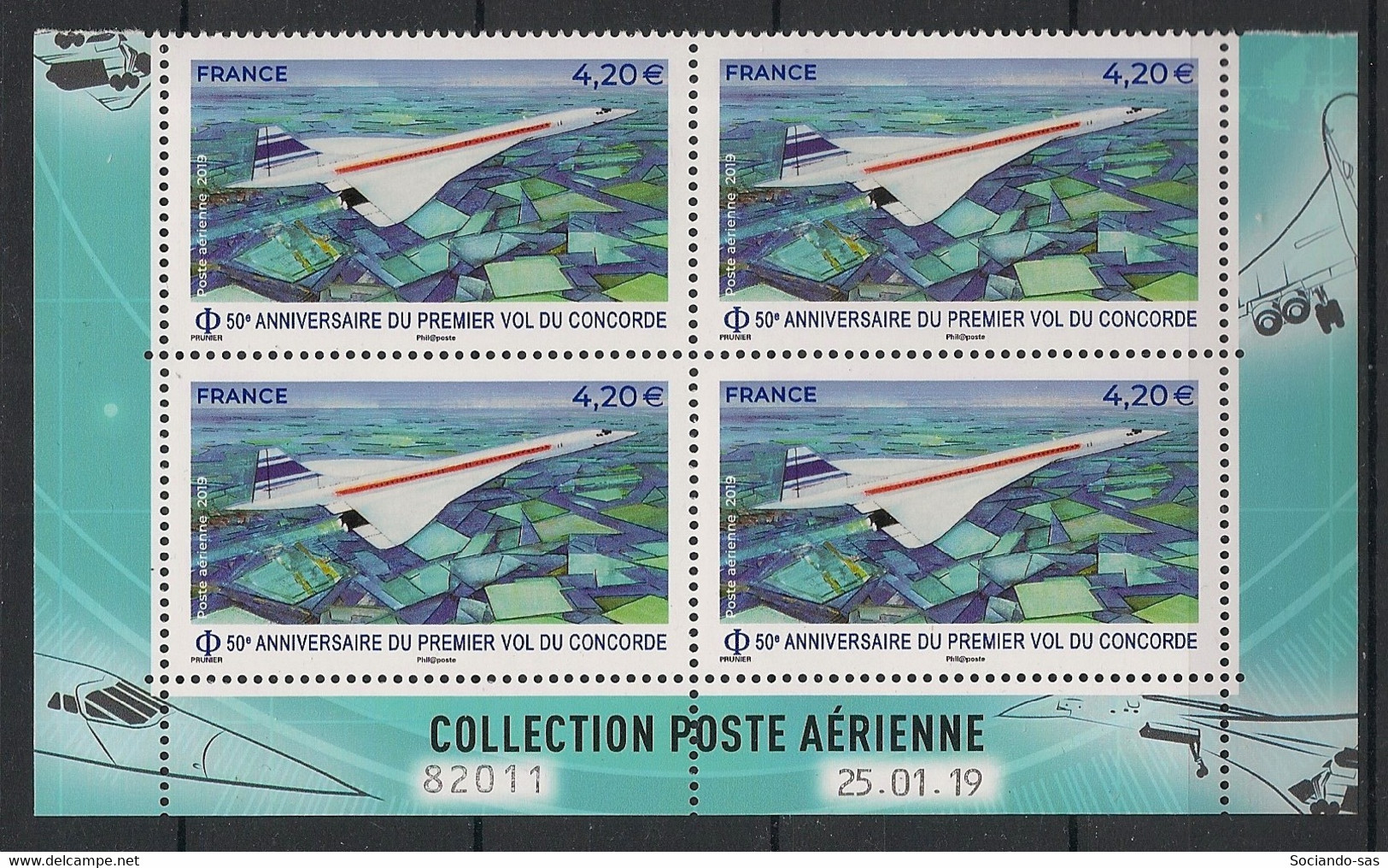 FRANCE - 2019 - Poste Aérienne PA N°Yv. 83a - Concorde - Bloc De 4 Coin Daté - Neuf Luxe ** / MNH - Poste Aérienne