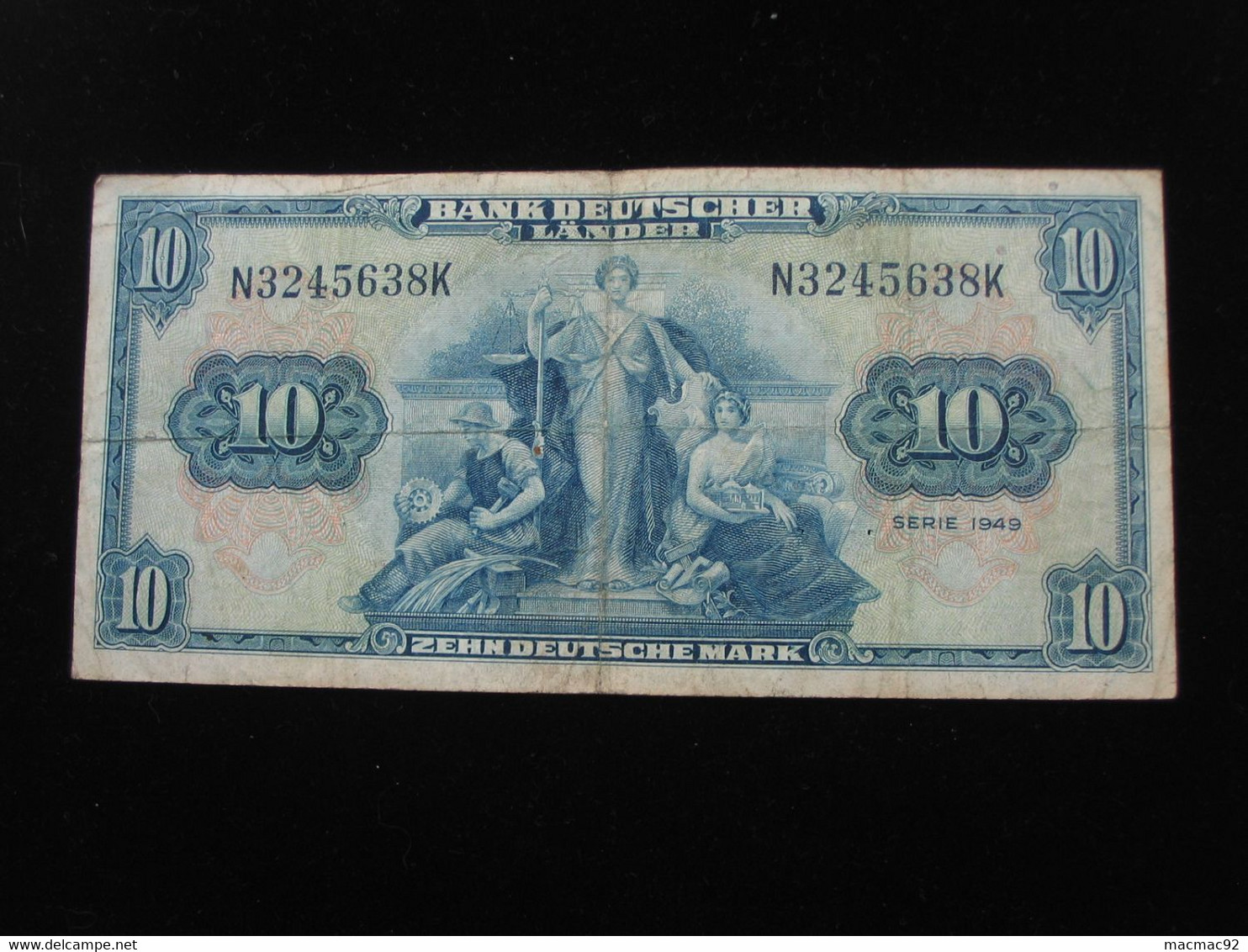 ALLEMAGNE  - 10 Zehn Deutsche Mark - Bank Deutscher Lande - Série 1949   **** EN ACHAT IMMEDIAT **** - 10 Deutsche Mark