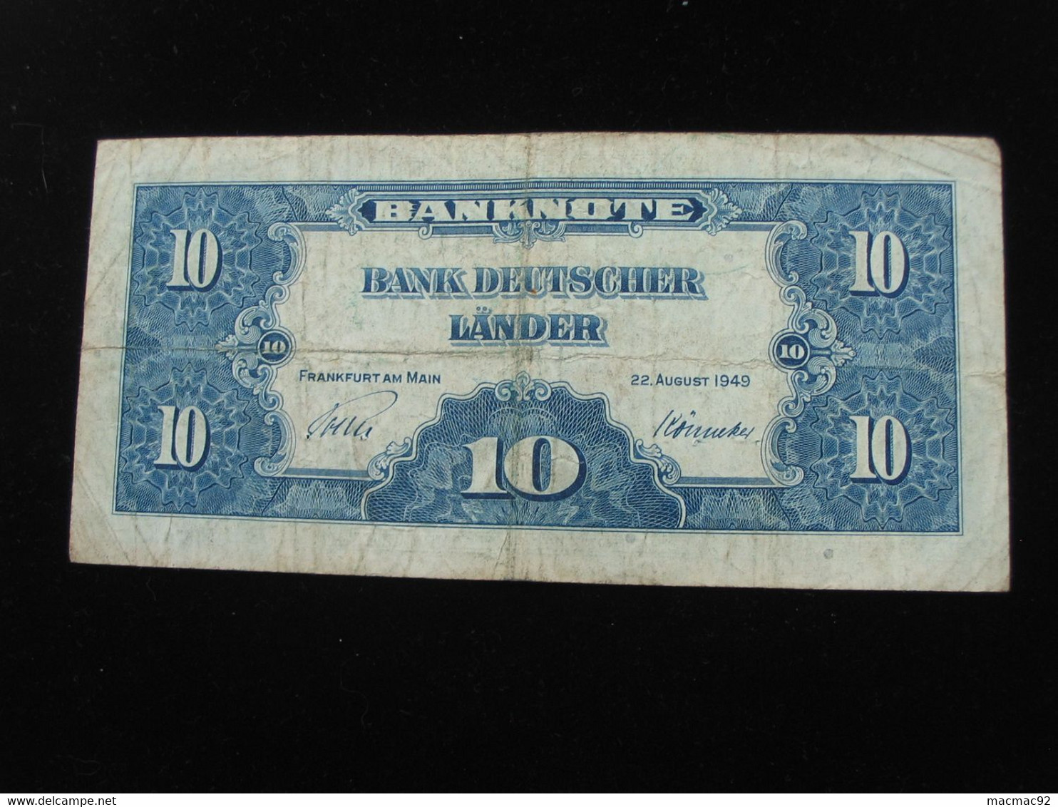 ALLEMAGNE  - 10 Zehn Deutsche Mark - Bank Deutscher Lande - Série 1949   **** EN ACHAT IMMEDIAT **** - 10 Deutsche Mark