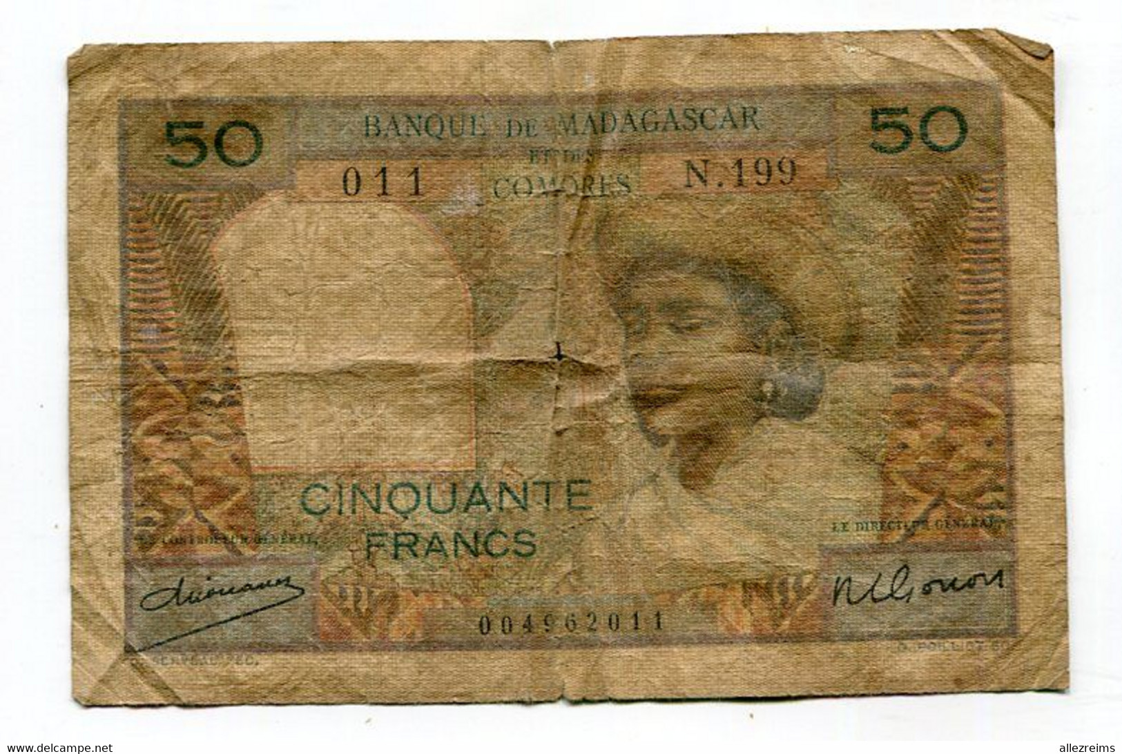 Billet De 50 F  COMORES  Banque De Madagascar    VOIR DESCRIPTIF  §§§ - Komoren