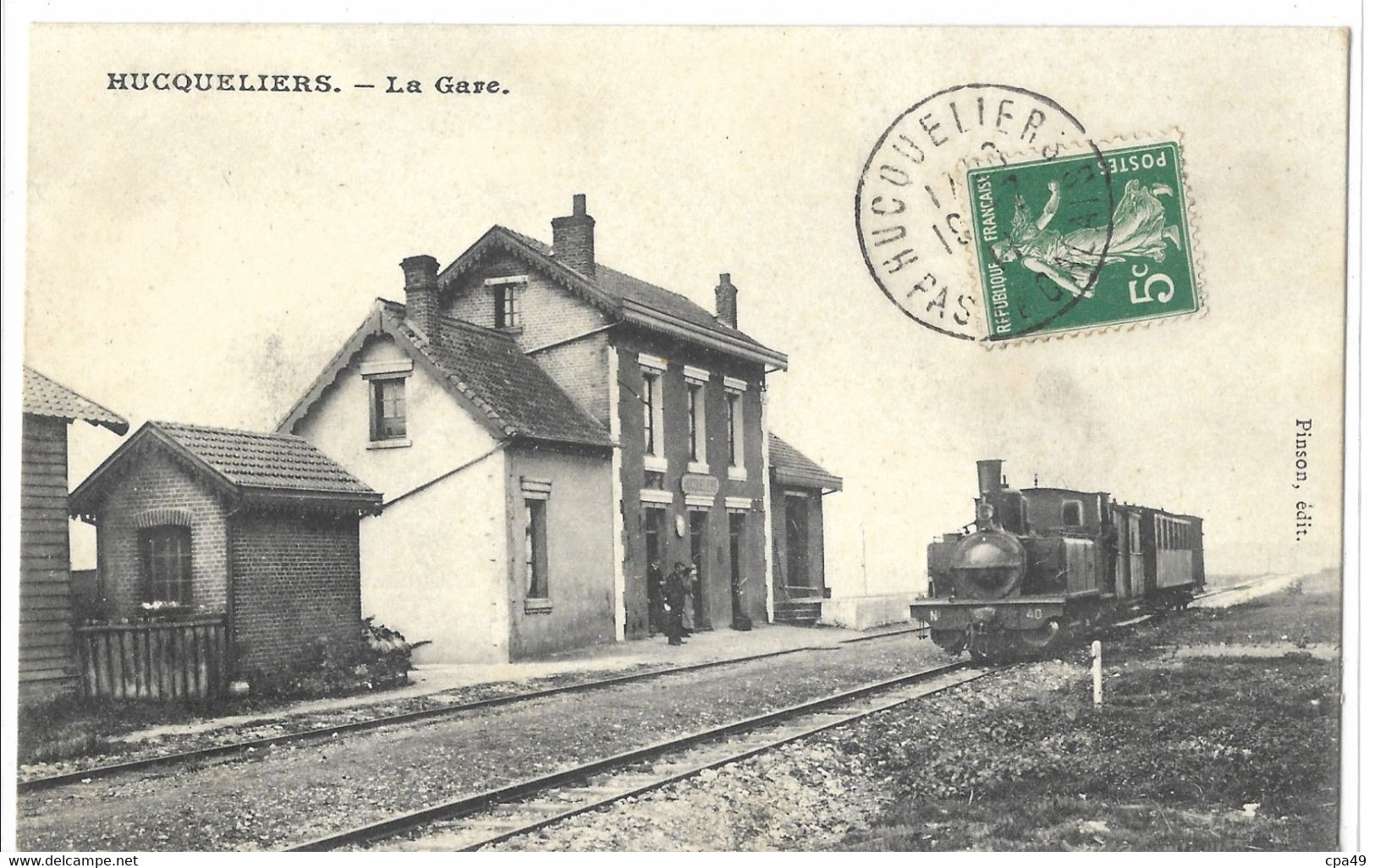 62   HUCQUELIERS  LA  GARE  TRAMWAY - Autres & Non Classés