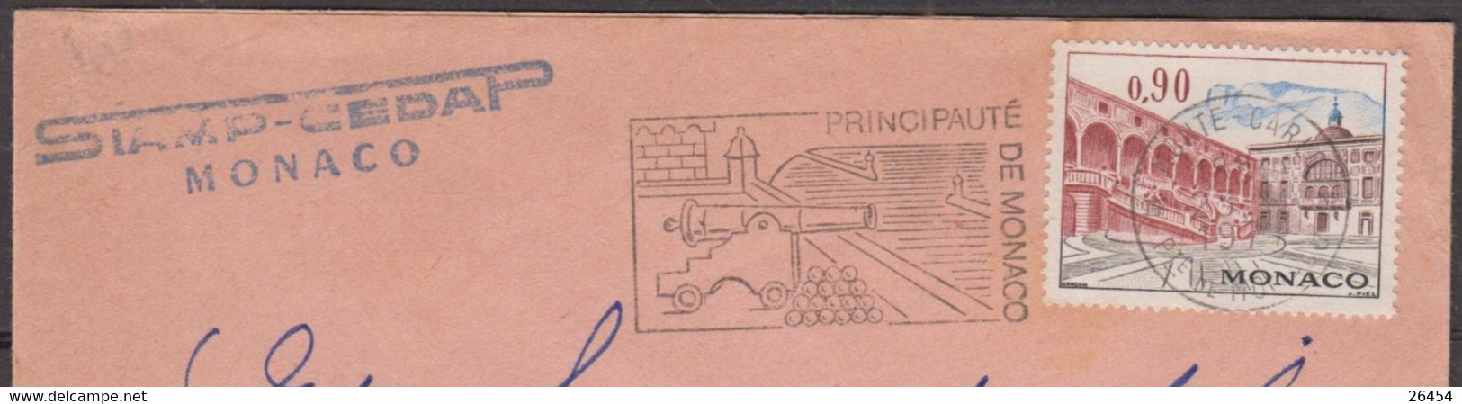 MONACO  Palais Signé Gandon  90c   SEUL Sur Enveloppe Pub Année 1977  Pour PARIS 8 - Storia Postale