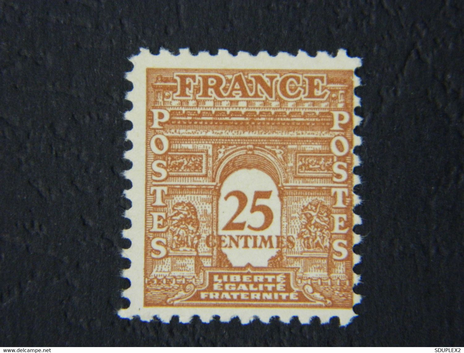 Postes France 25 C  Dentelé Type Arc De Triomphe Gouvernement Provisoire 1944 Y&T 622 Brun Jaune Non Oblitéré - 1944-45 Arco Del Triunfo