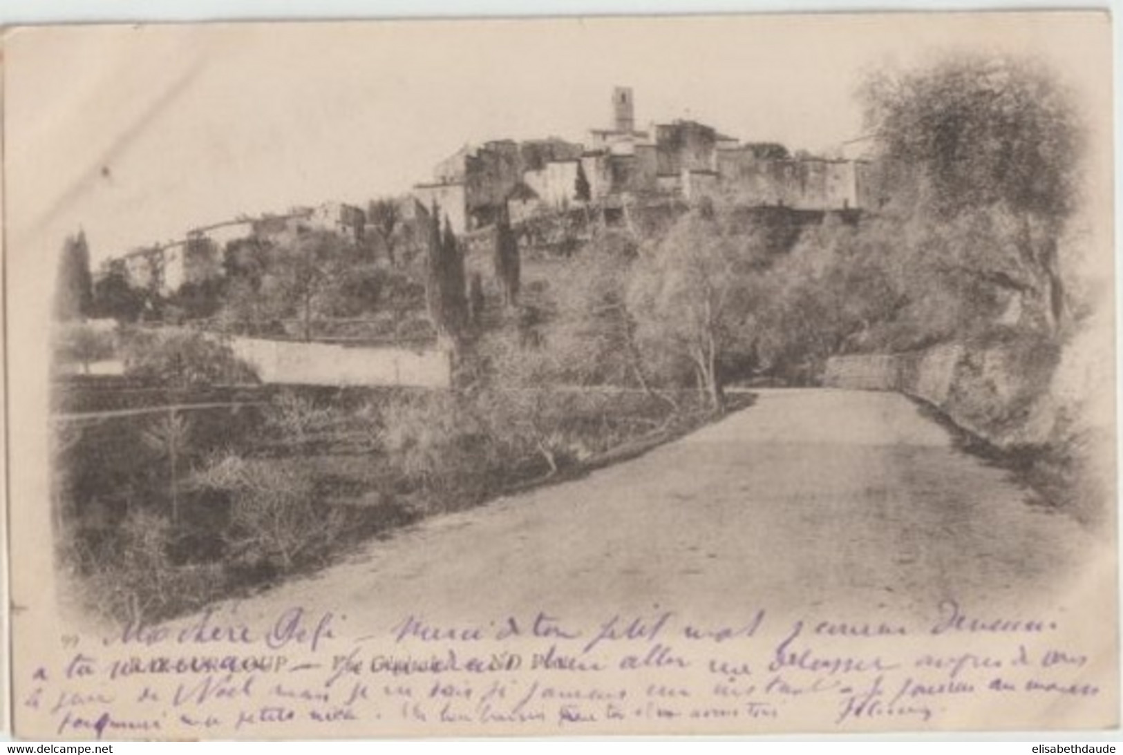 1902 - TYPE BLANC 2c X 5 ! Sur CARTE De BAR SUR LOUP (OBLITEREE GRASSE) ALPES MARITIMES => DRAGUIGNAN - 1900-29 Blanc