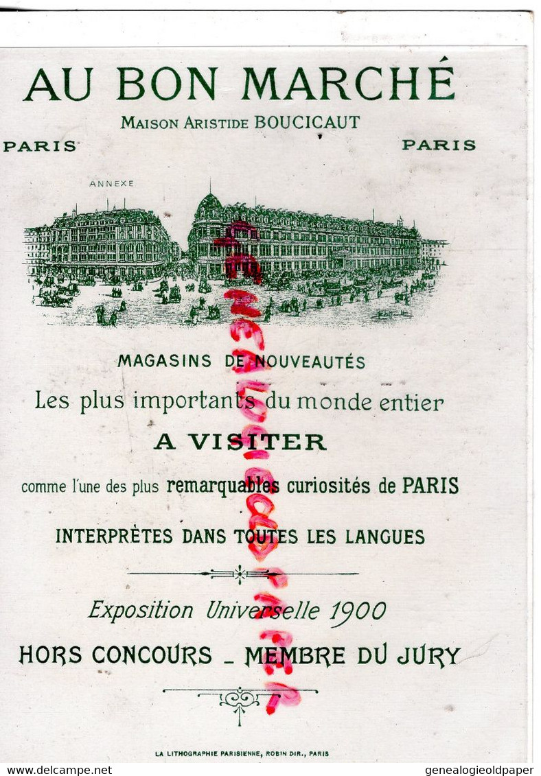 CHROMO AU BON MARCHE -LES SOUHAITS RIDICULES -BUCHERON - MAISON BOUCICAUT  EXPOSITION UNIVERSELLE 1900 - Au Bon Marché